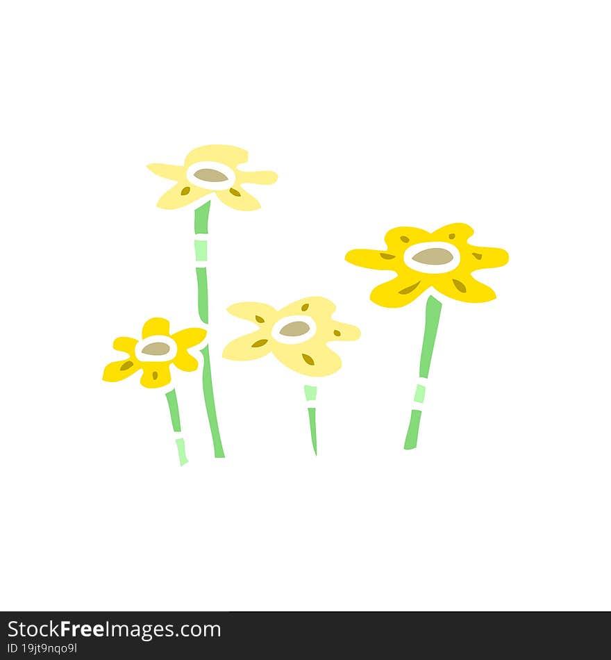 flat color style cartoon flowers