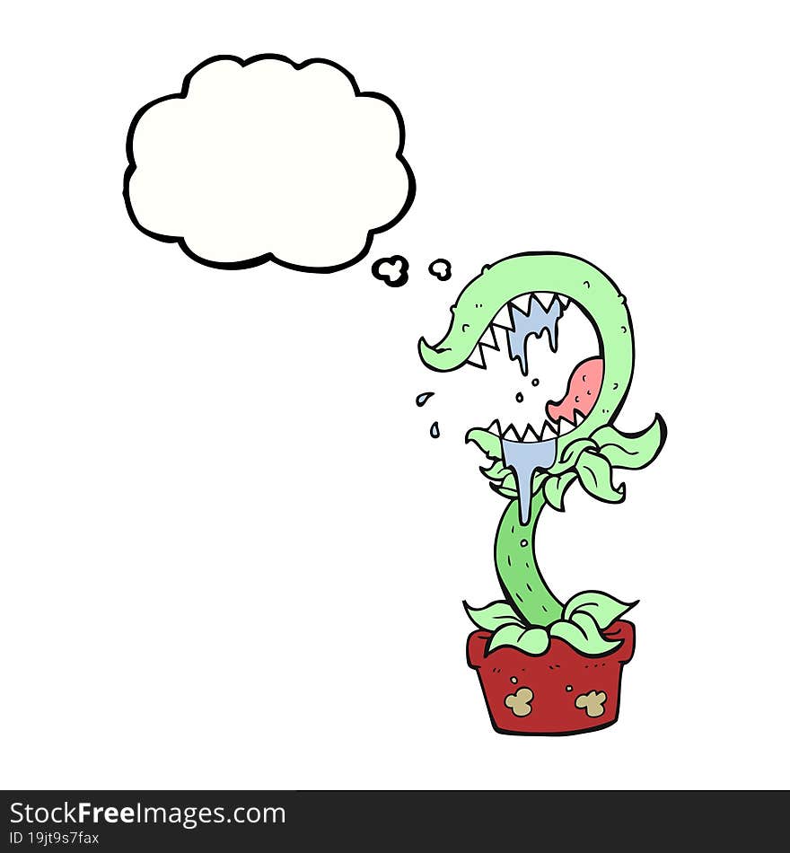 Thought Bubble Cartoon Carnivorous Plant