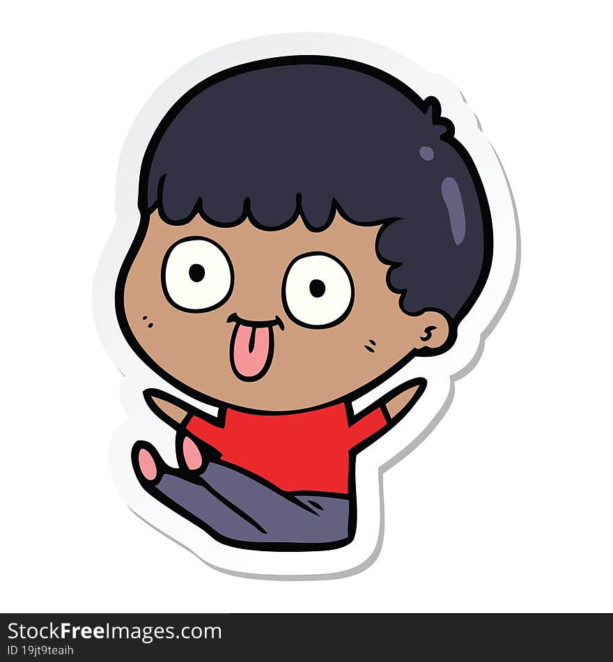 sticker of a cartoon man staring