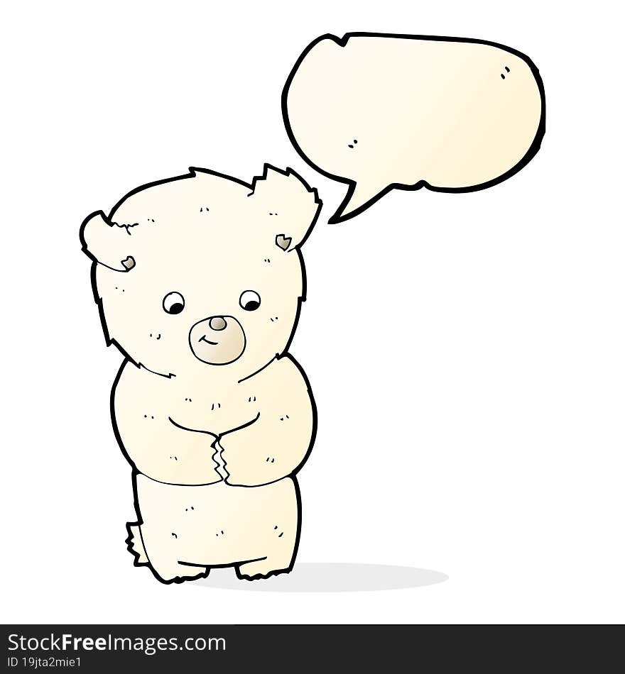 Cute Cartoon Polar Bear With Speech Bubble