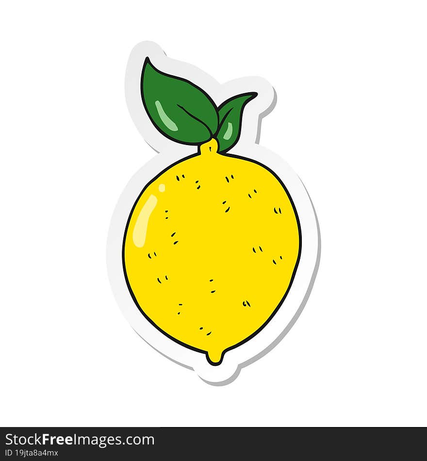 Sticker Of A Cartoon Lemon