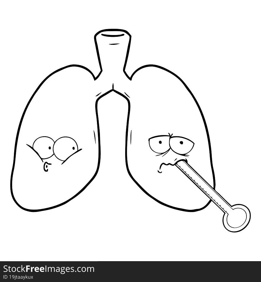 cartoon unhealthy lungs. cartoon unhealthy lungs