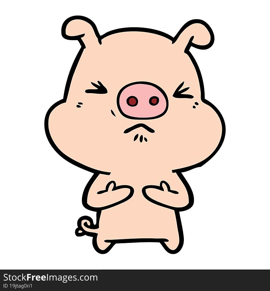 cartoon angry pig. cartoon angry pig