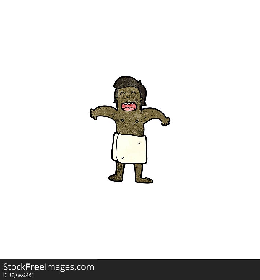 cartoon man dressed in towel