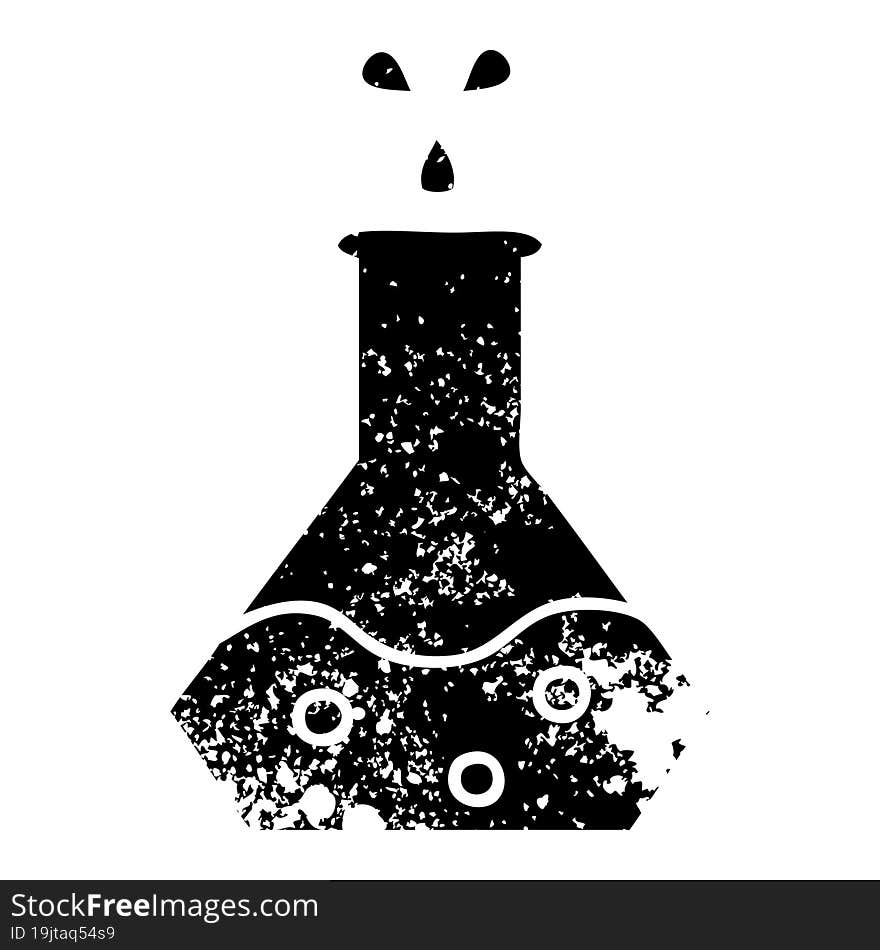 distressed symbol of a science experiment