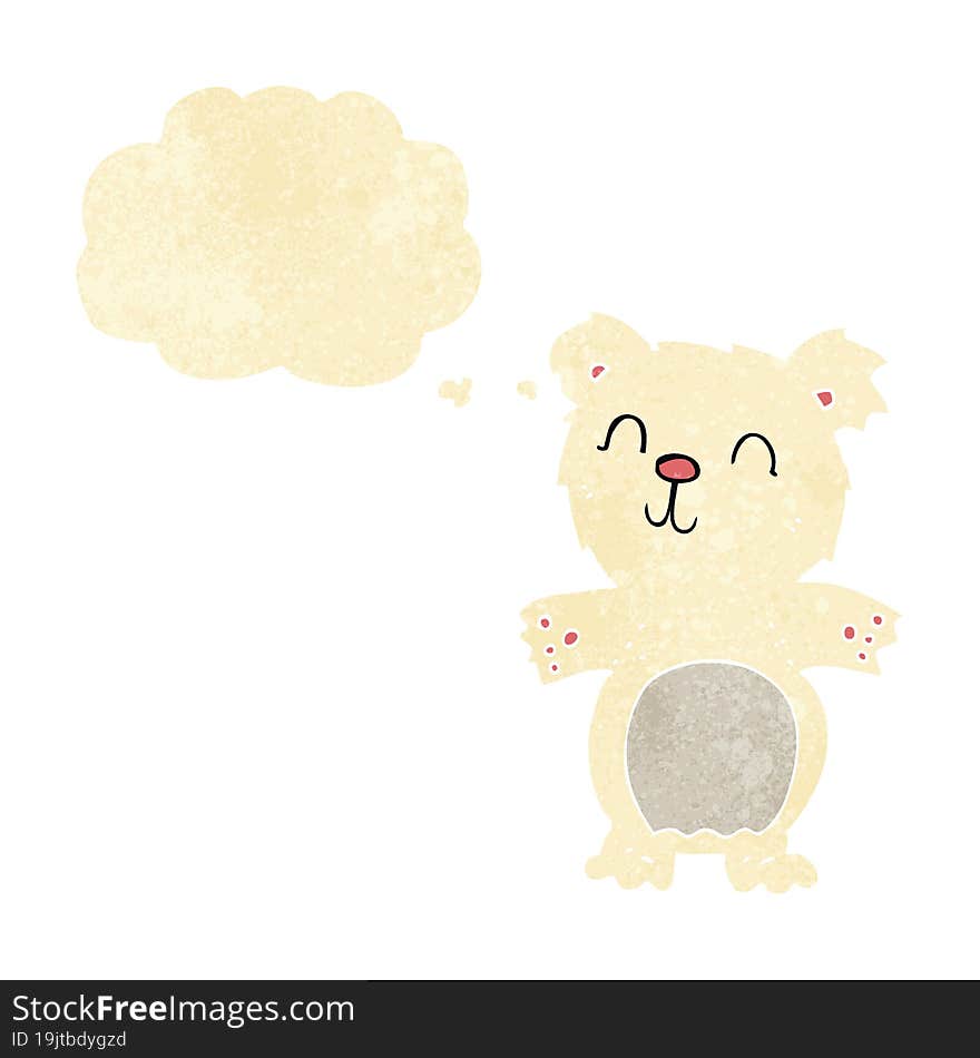 Cartoon Cute Polar Bear Cub With Thought Bubble