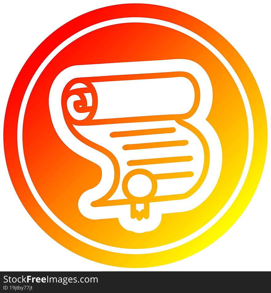 Diploma Certificate Circular In Hot Gradient Spectrum