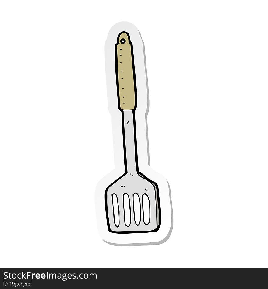 sticker of a cartoon kitchen spatula