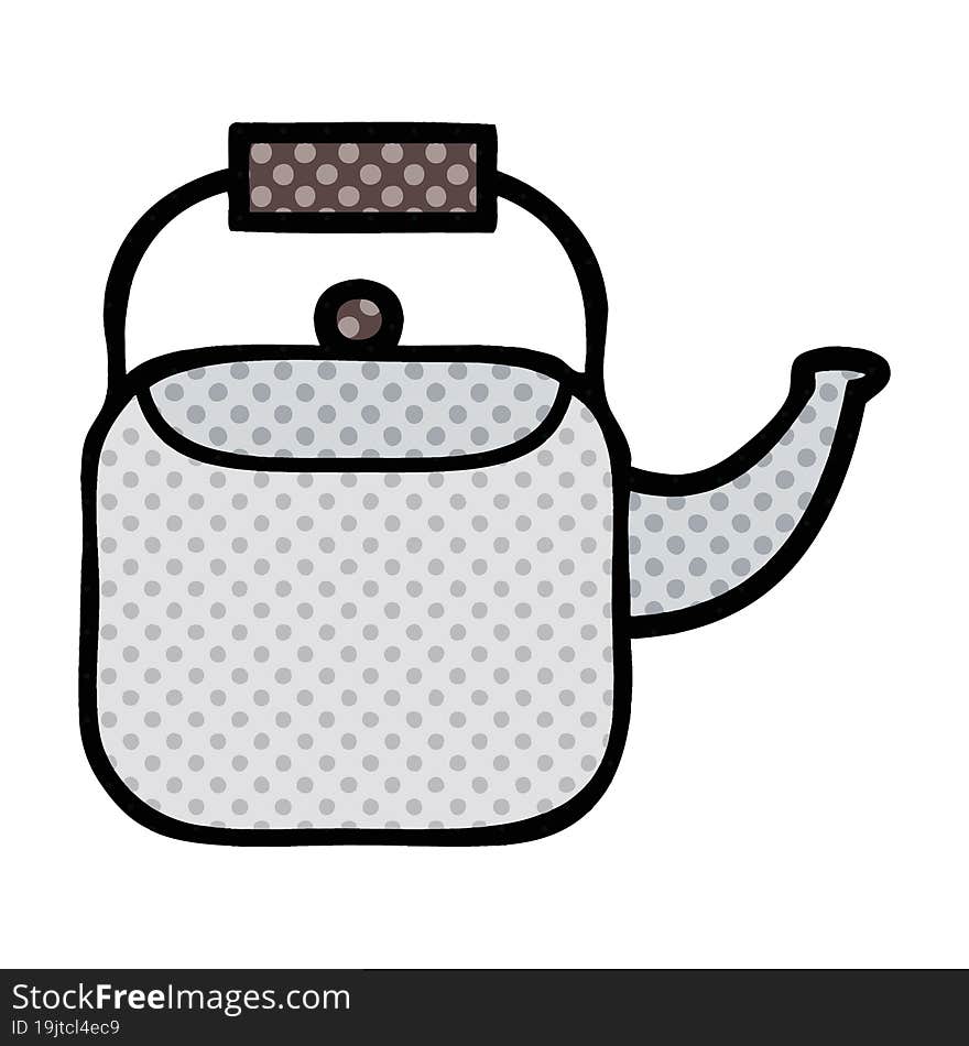 comic book style cartoon kettle pot