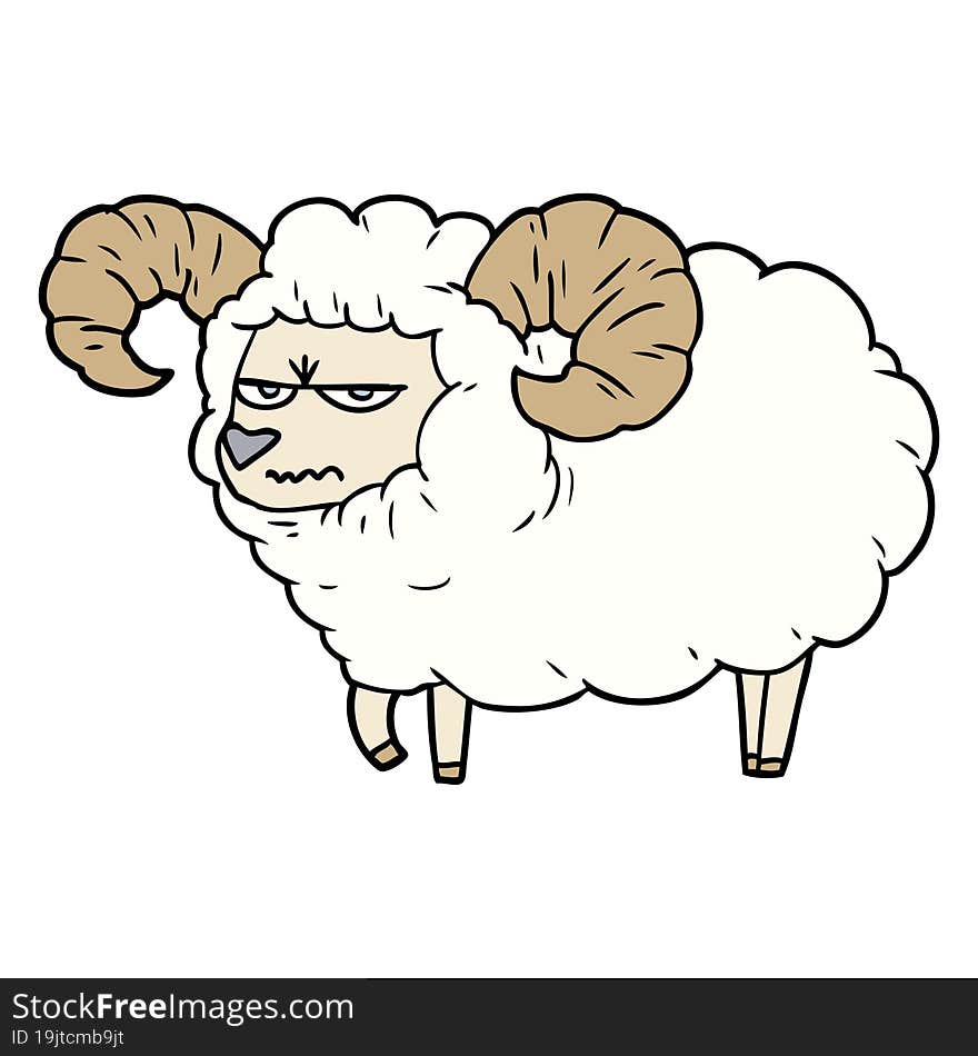 cartoon angry ram. cartoon angry ram