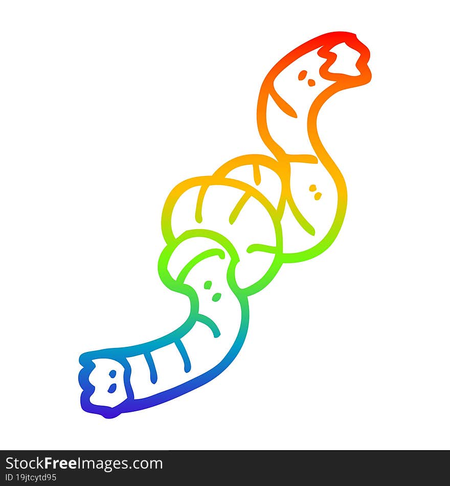 rainbow gradient line drawing cartoon knotted rope