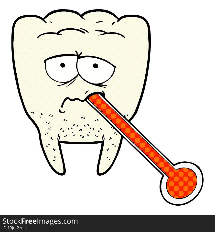 cartoon unhealthy tooth. cartoon unhealthy tooth