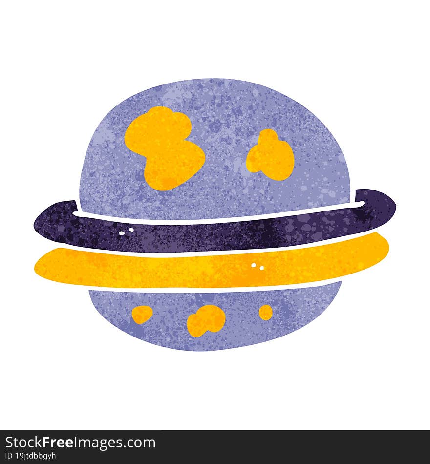 retro cartoon alien planet