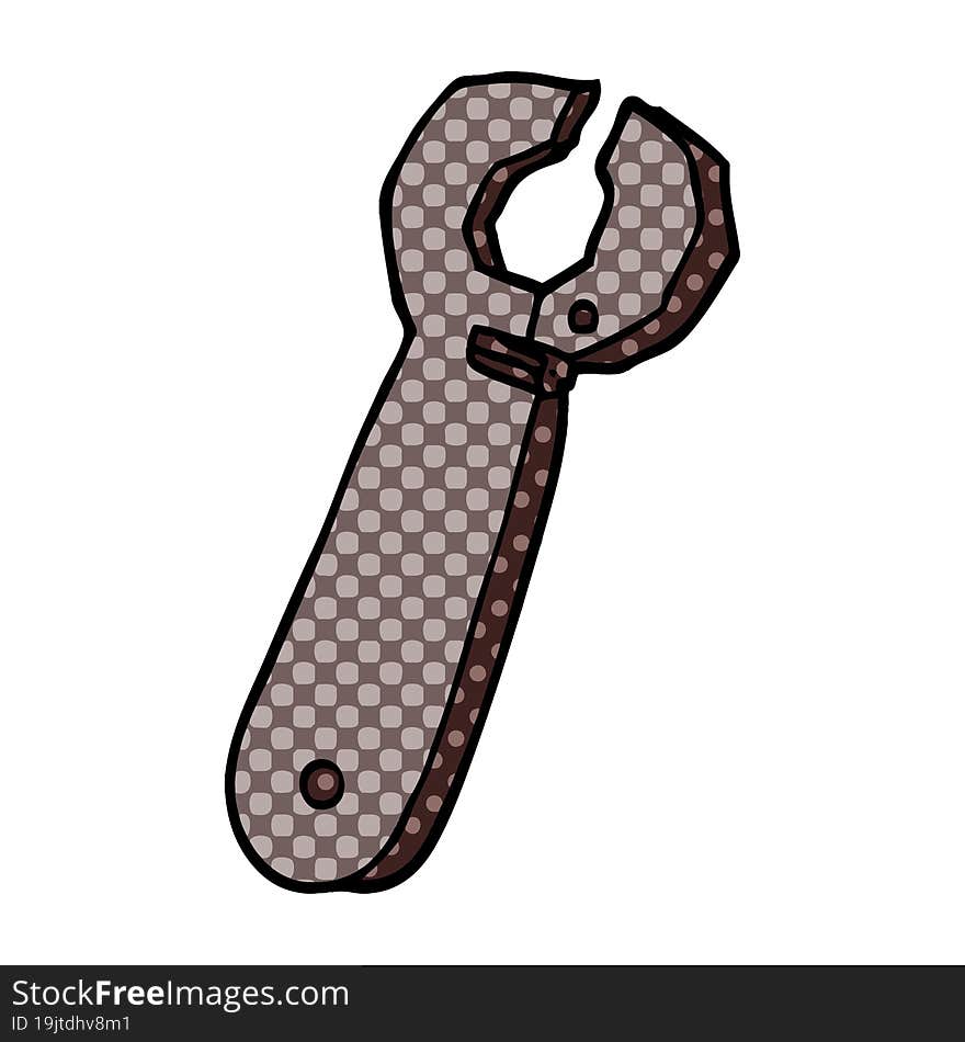 cartoon doodle spanner tool