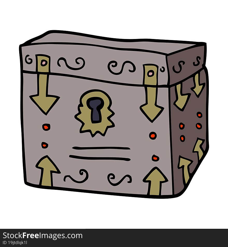 cartoon doodle magical chest