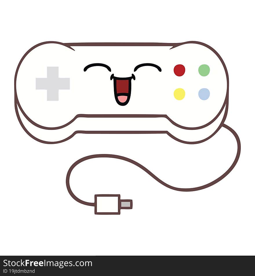 Flat Color Retro Cartoon Game Controller