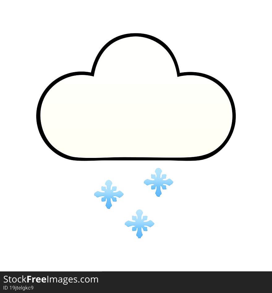 gradient shaded cartoon snow cloud