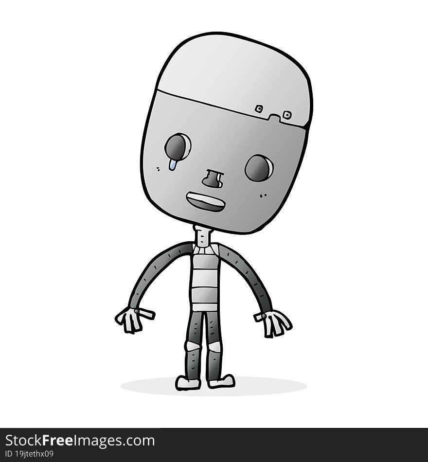 Cartoon Sad Robot