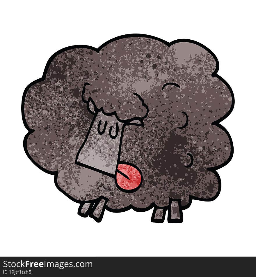 cartoon doodle black sheep