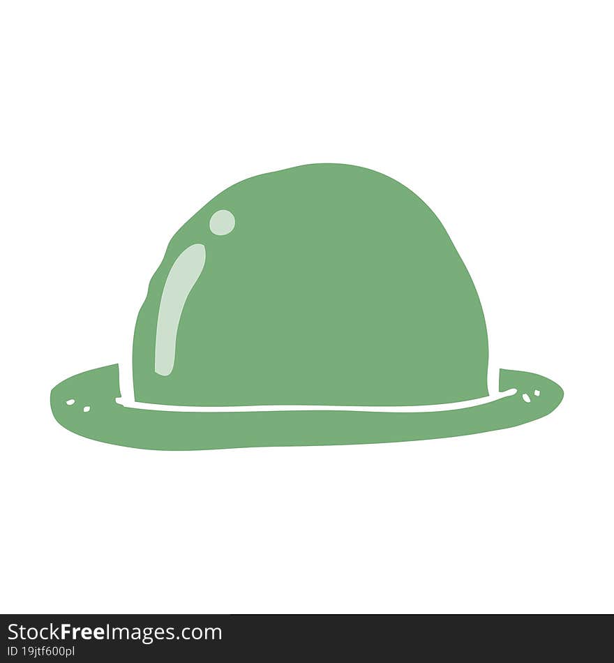 flat color style cartoon bowler hat