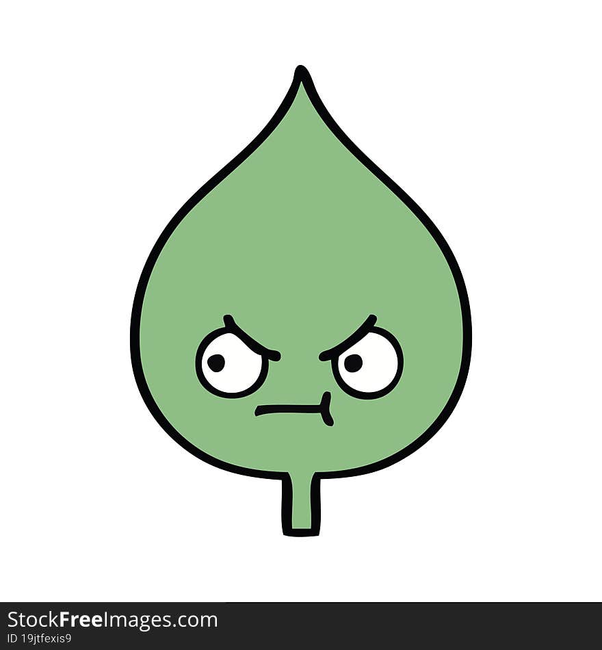 cute cartoon of a expressional leaf