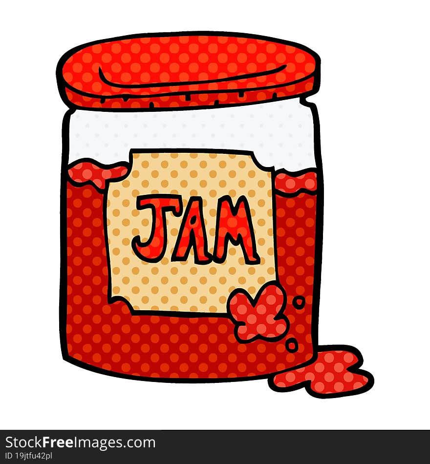 cartoon doodle jam pot