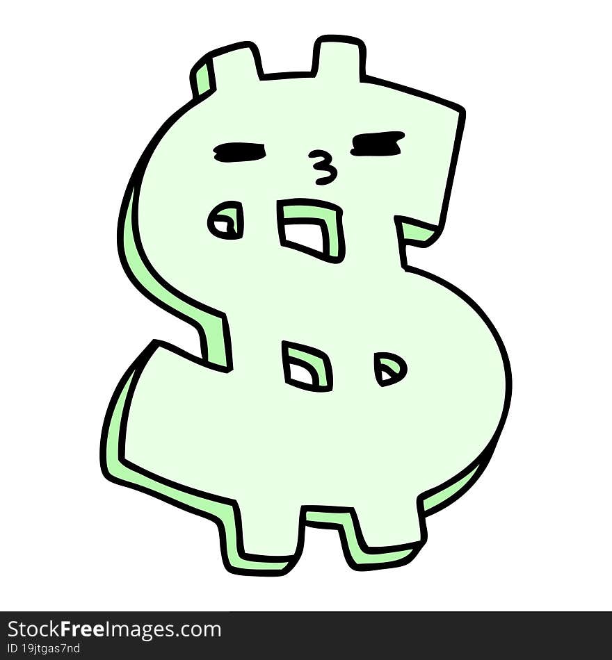 mean looking dollar symbol