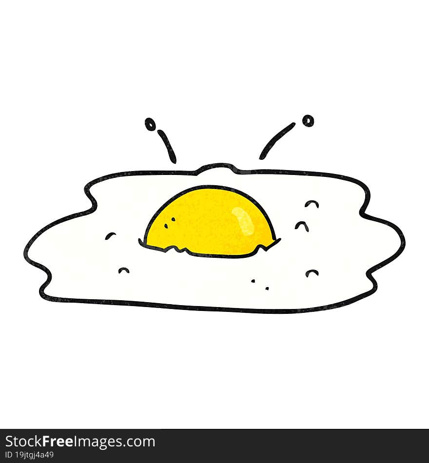 freehand textured cartoon fried egg