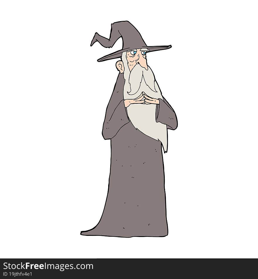 cartoon old wizard