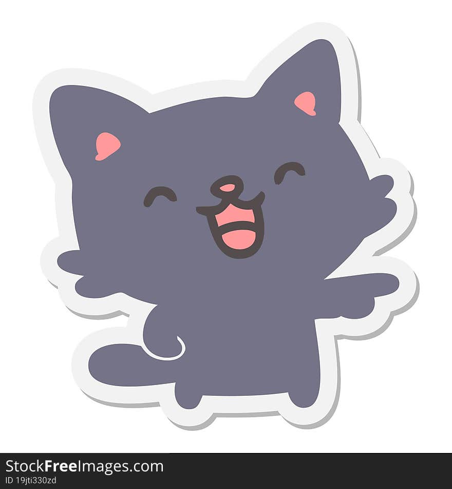 cat pointing and laughing sticker