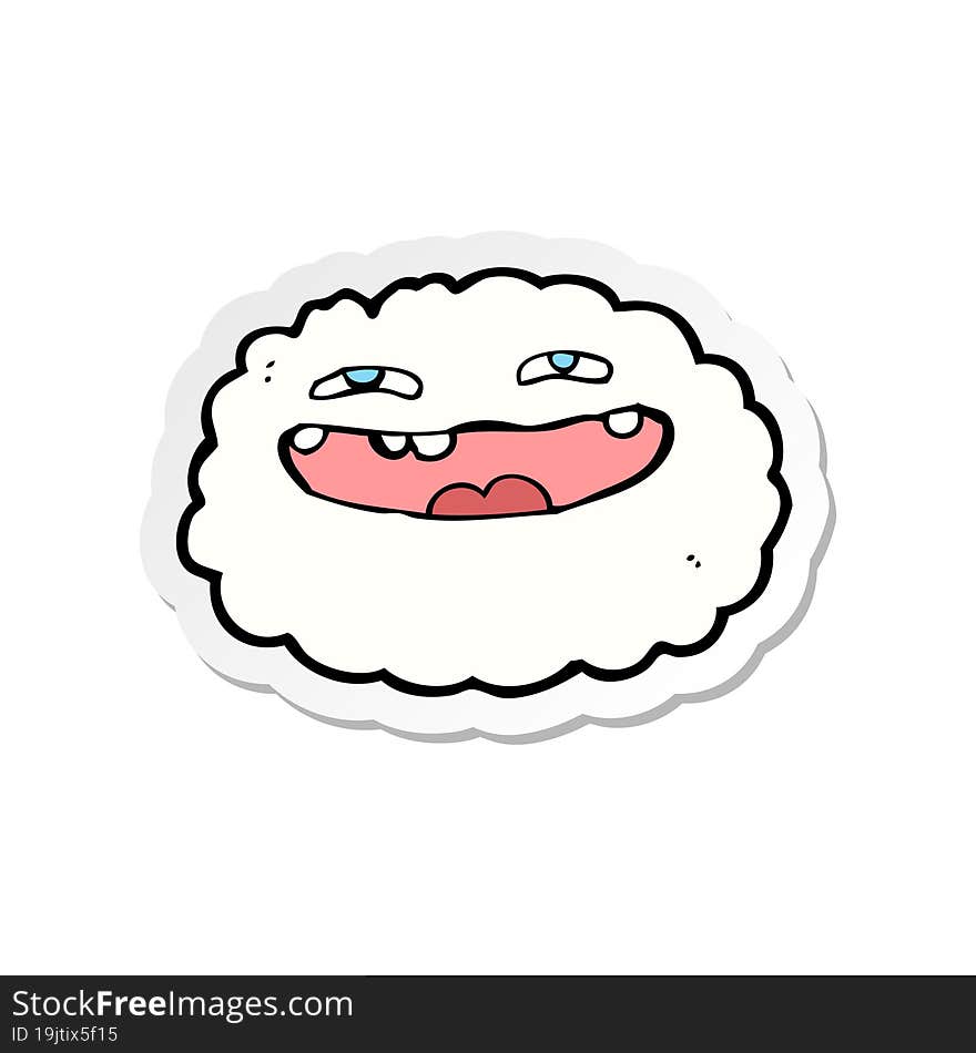 sticker of a happy cartoon cloud