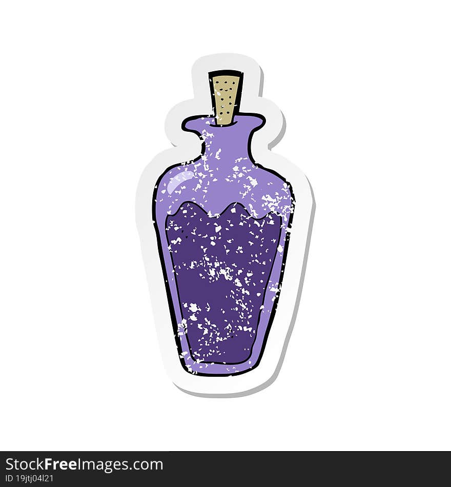 retro distressed sticker of a cartoon potion