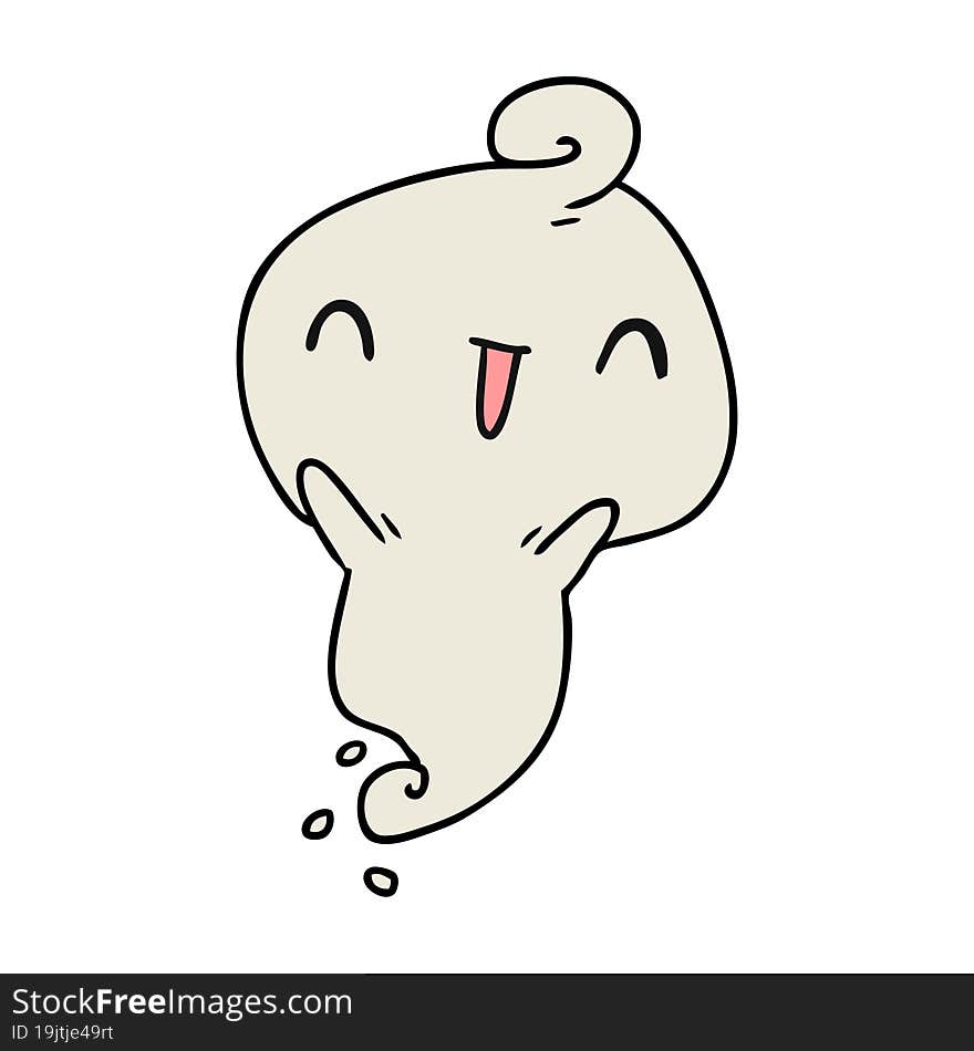 cartoon illustration kawaii cute dead ghost. cartoon illustration kawaii cute dead ghost