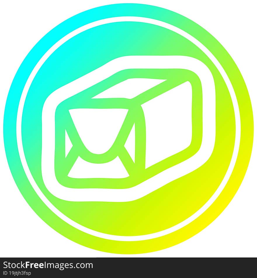 Wrapped Parcel Circular In Cold Gradient Spectrum