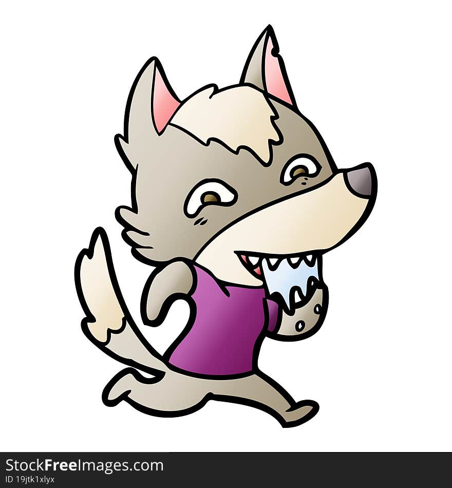 cartoon hungry wolf. cartoon hungry wolf