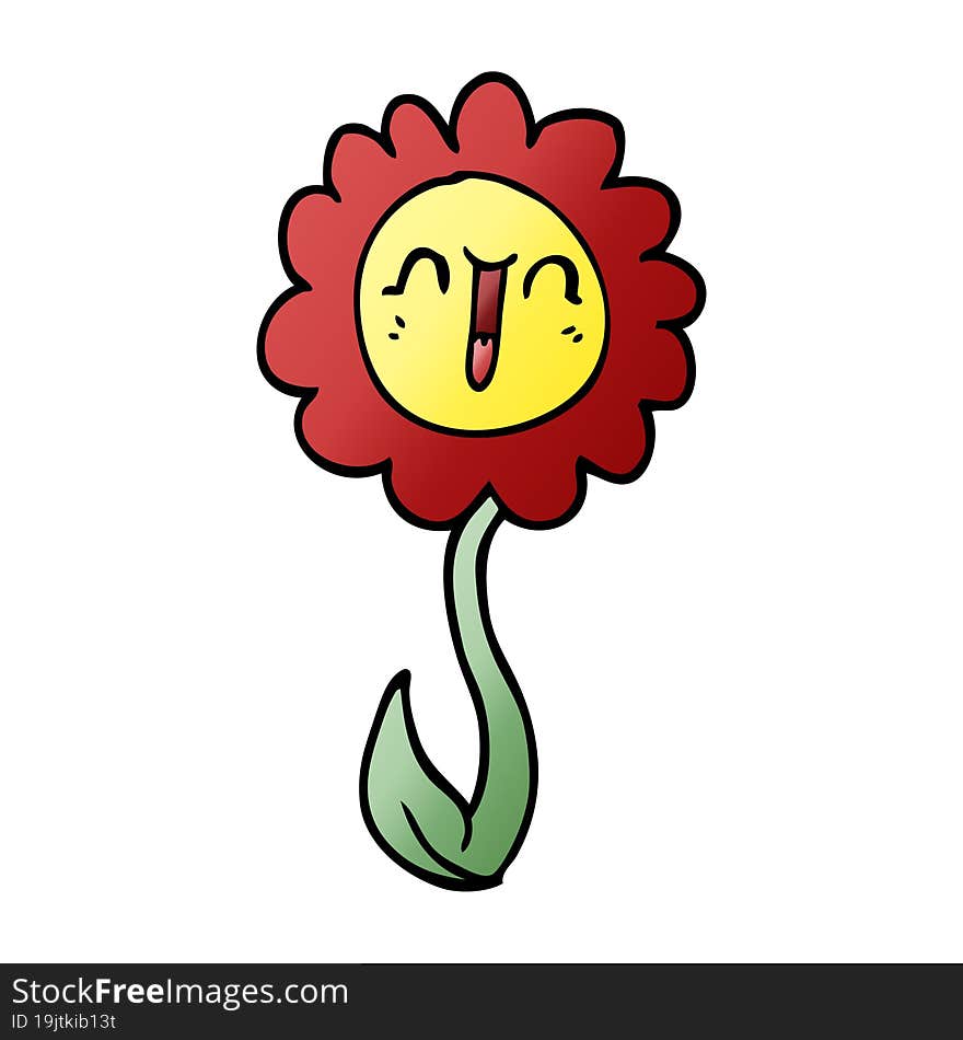 cartoon doodle happy flower