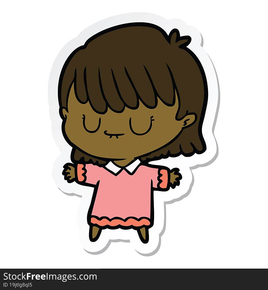 sticker of a cartoon woman