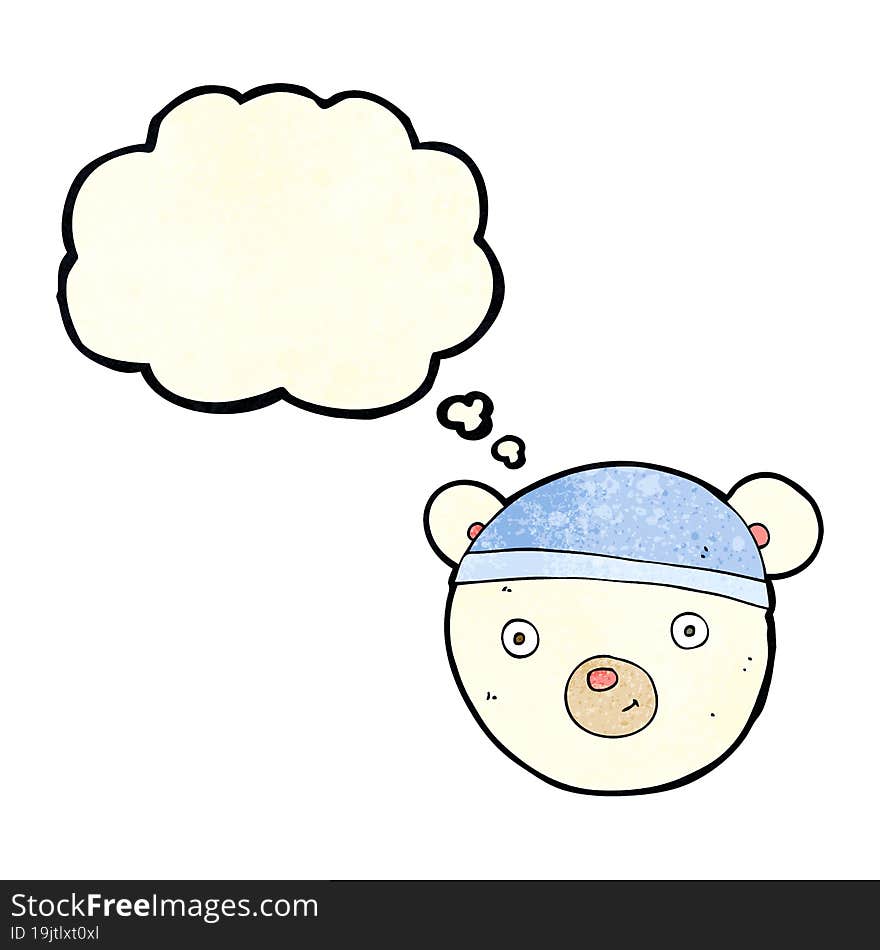 Cartoon Polar Bear Face With Thought Bubble