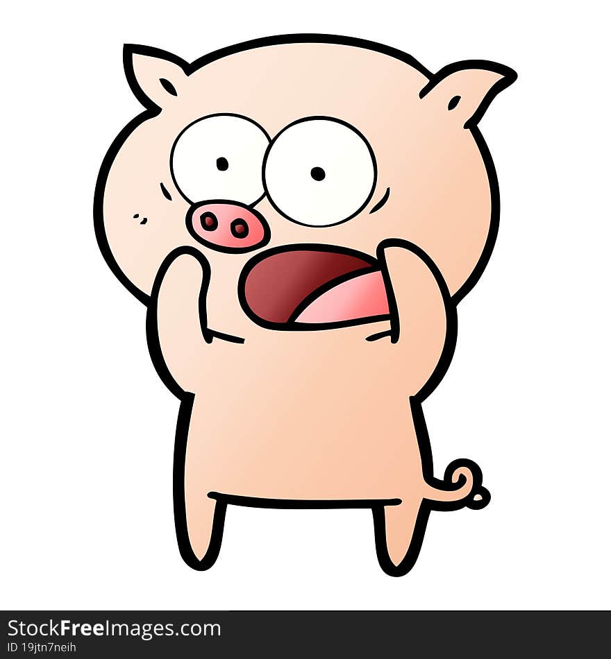 cartoon pig shouting. cartoon pig shouting