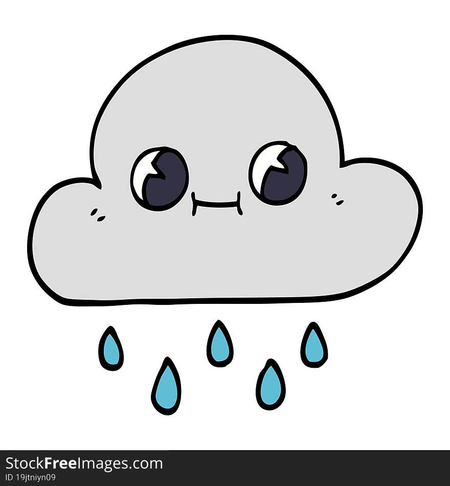 cartoon doodle rain cloud