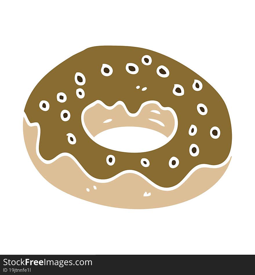 Cartoon Doodle Chocolate Donut