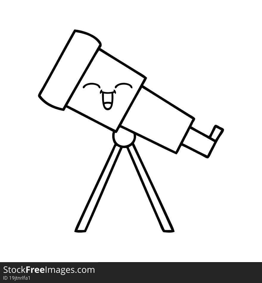 line drawing cartoon telescope