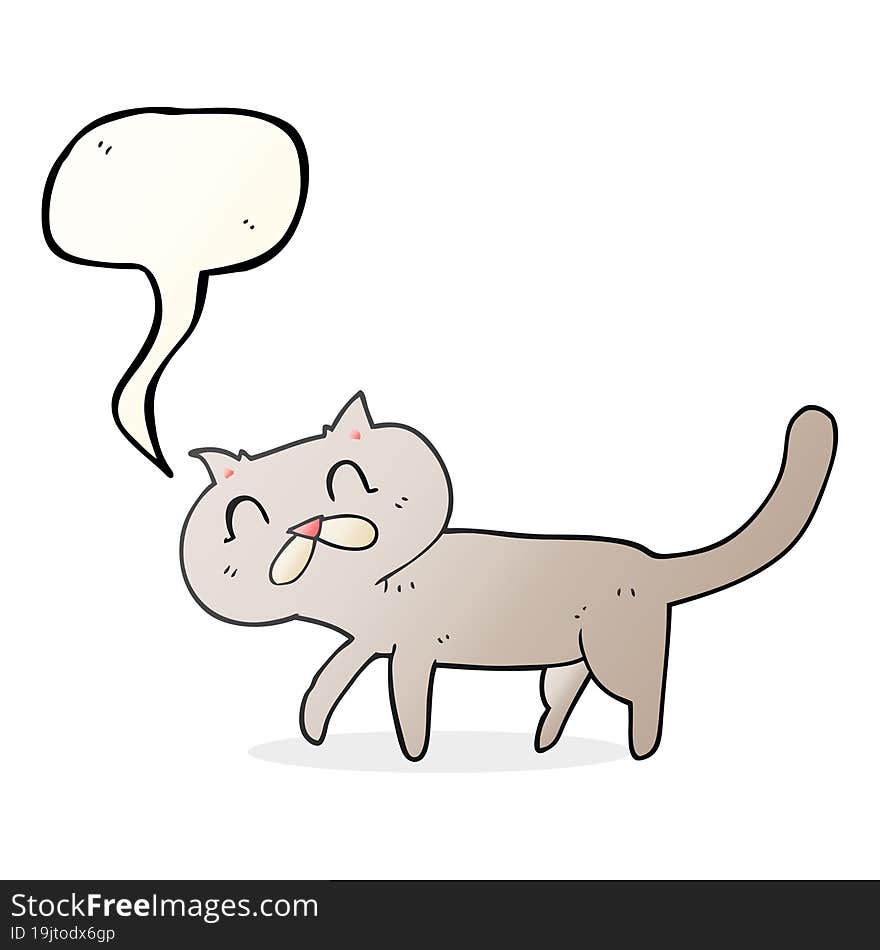 freehand drawn speech bubble cartoon cat