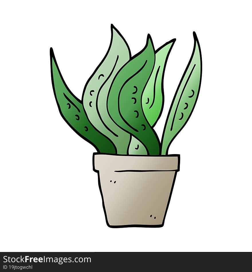 cartoon doodle house plant