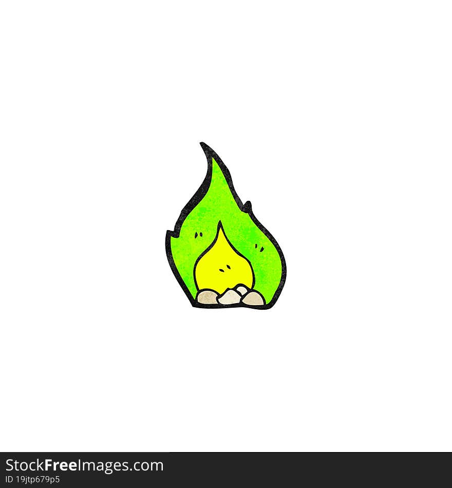 Cartoon Green Flame