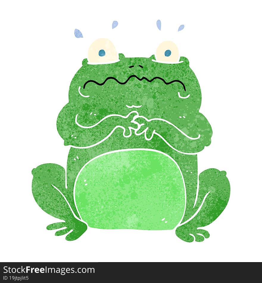 freehand retro cartoon funny frog