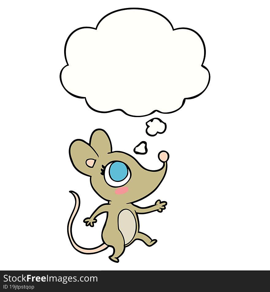 Cartoon Mouse And Thought Bubble