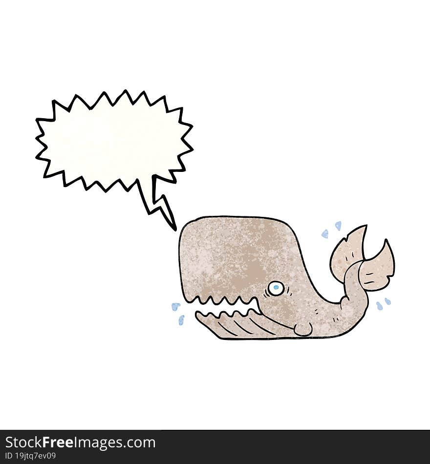 Speech Bubble Textured Cartoon Angry Whale