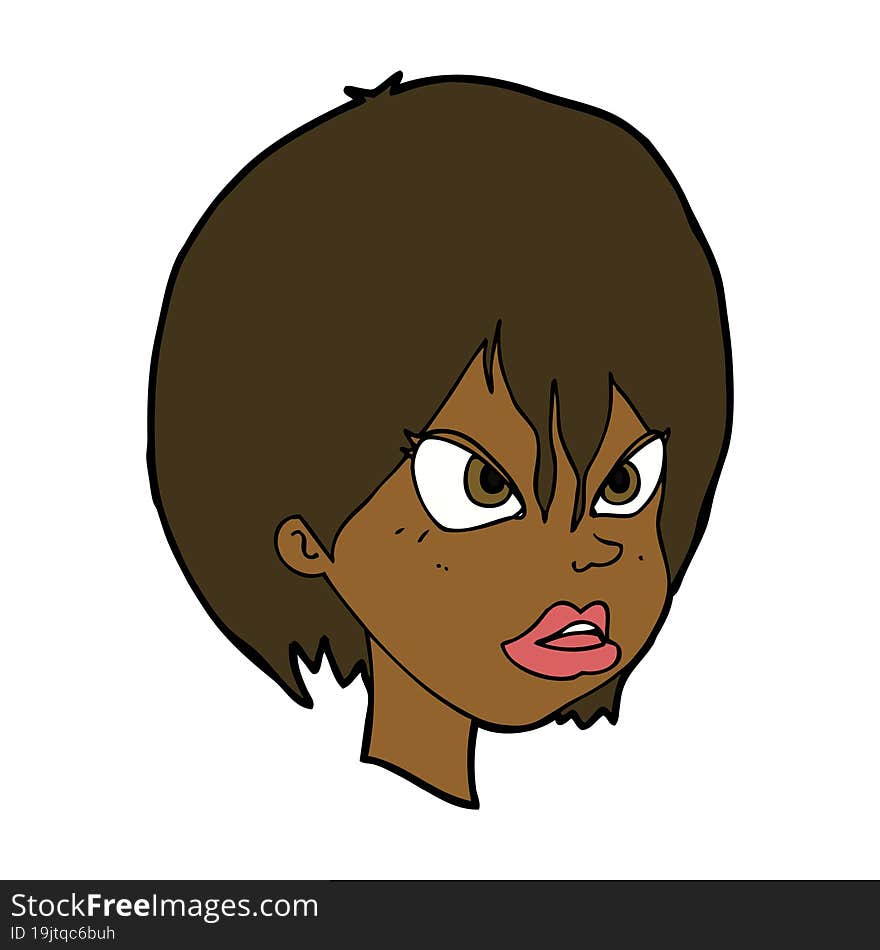 cartoon annoyed woman