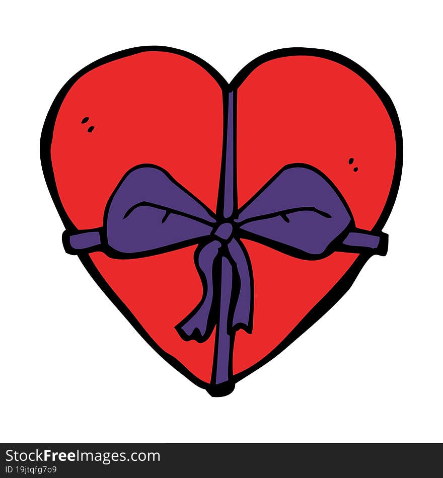 cartoon heart shaped present